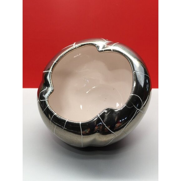 Vintage Cracked Metallic Bronze Copper Trinket Candle Holder Decorative - Picture 5 of 11